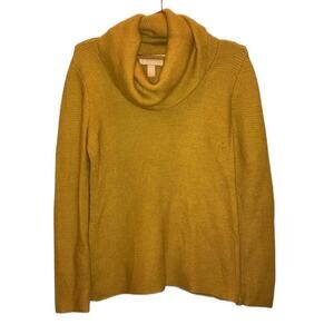 Banana Republic Mustard gold cowl neck Sweater size medium wool blend